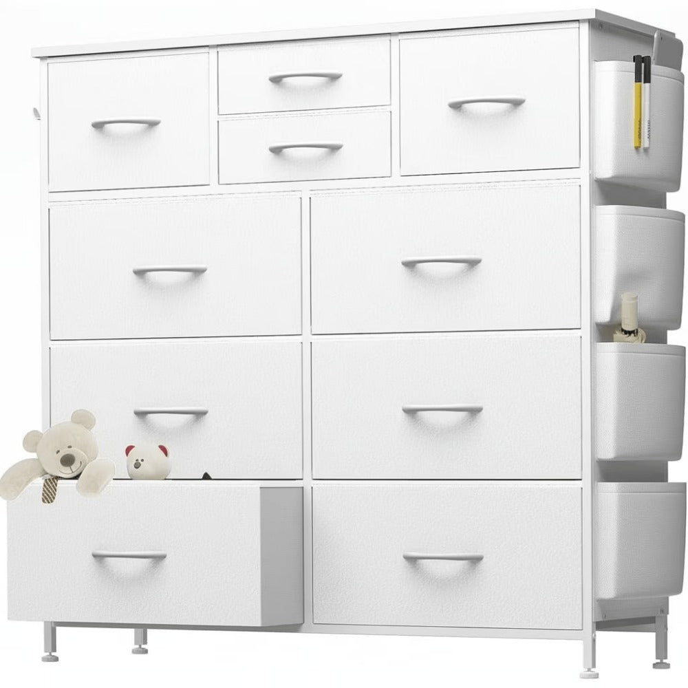 10-Drawer Fabric Dresser, Drawer Storage Cabinet for Bedroom detail image - detail view 9