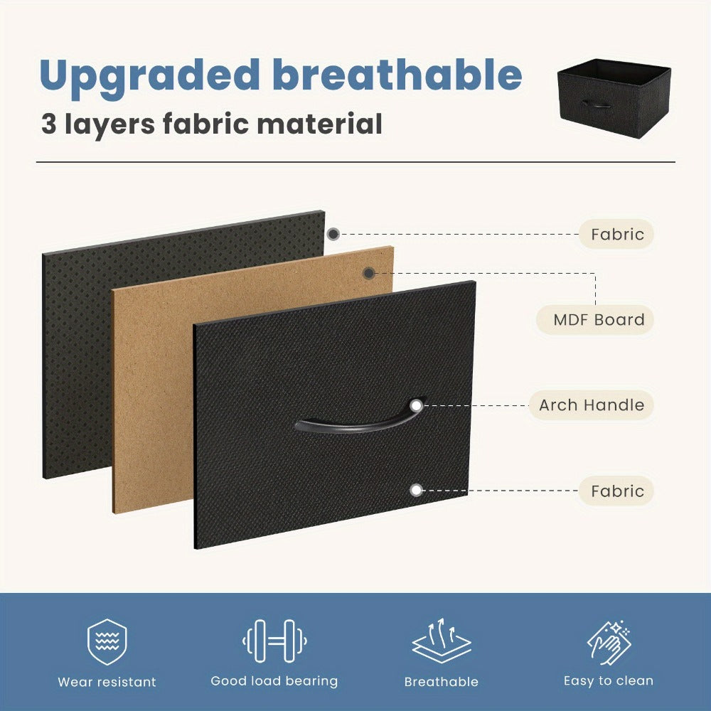 10-Drawer Fabric Storage Cabinet with Multiple Color Options detail image - detail view 10
