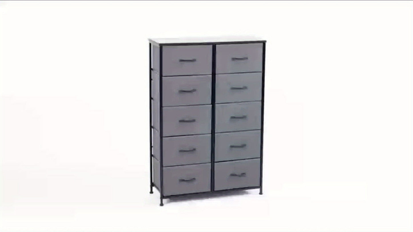 10-Drawer Fabric Storage Cabinet with Multiple Color Options detail image - detail view 14