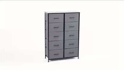 10-Drawer Fabric Storage Cabinet with Multiple Color Options detail image - detail view 14