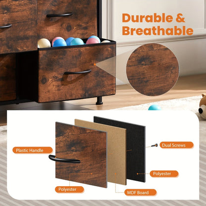 10-Drawer Fabric Storage Cabinet with Multiple Color Options detail image - detail view 15