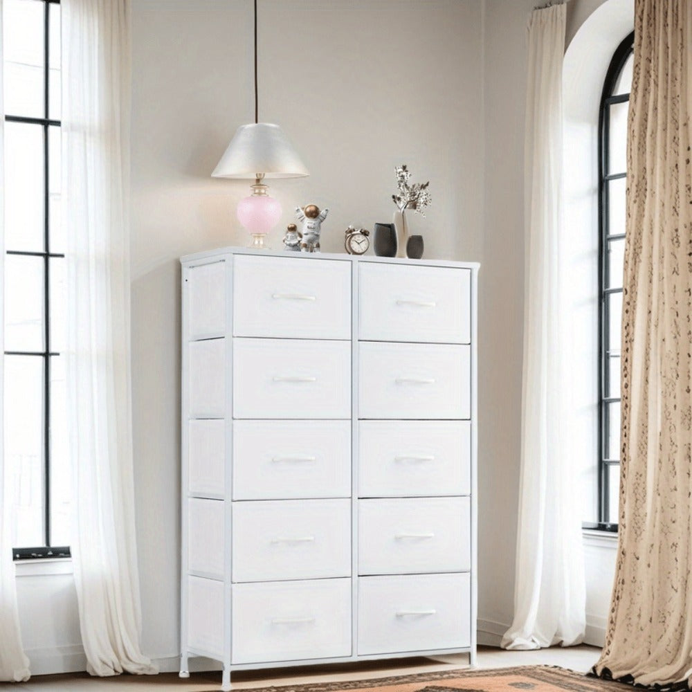 10-Drawer Fabric Storage Cabinet with Multiple Color Options detail image - detail view 6