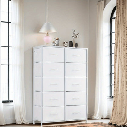 10-Drawer Fabric Storage Cabinet with Multiple Color Options detail image - detail view 6