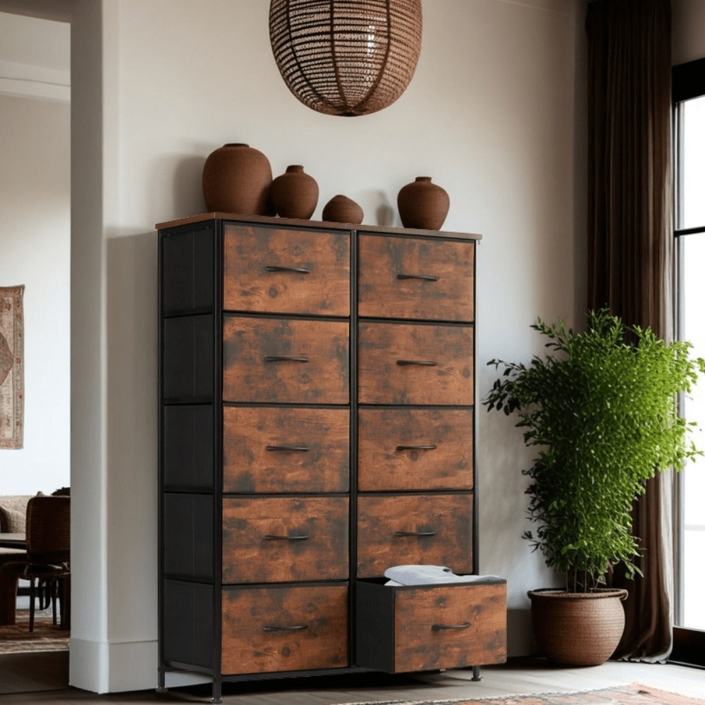 10-Drawer Fabric Storage Cabinet with Multiple Color Options detail image - detail view 8