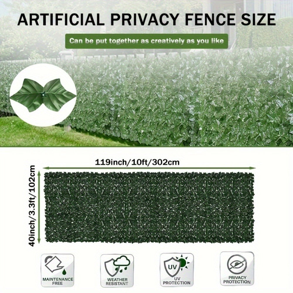 10-Foot Artificial Greenery with Added Privacy and Weather-Resistant Finish detail image - detail view 3