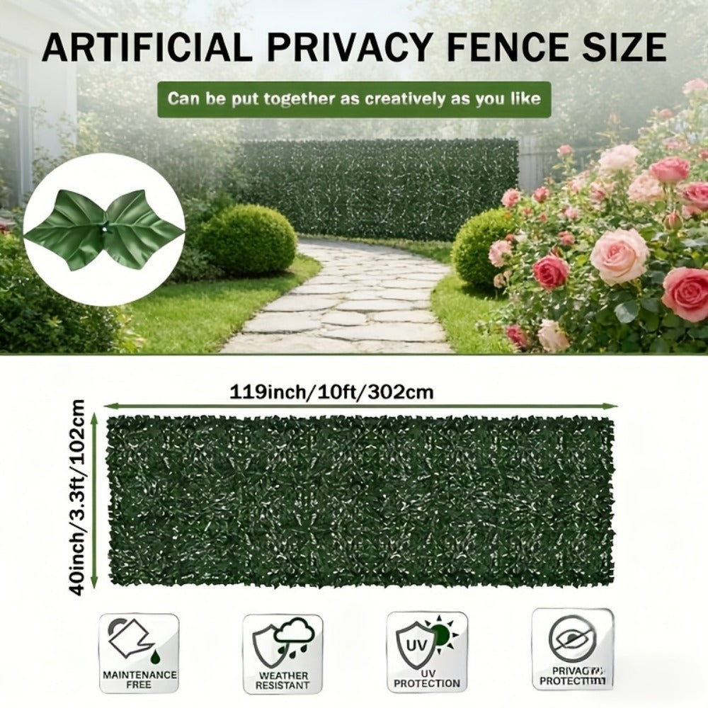 10-Foot Artificial Greenery with Added Privacy and Weather-Resistant Finish detail image - detail view 4