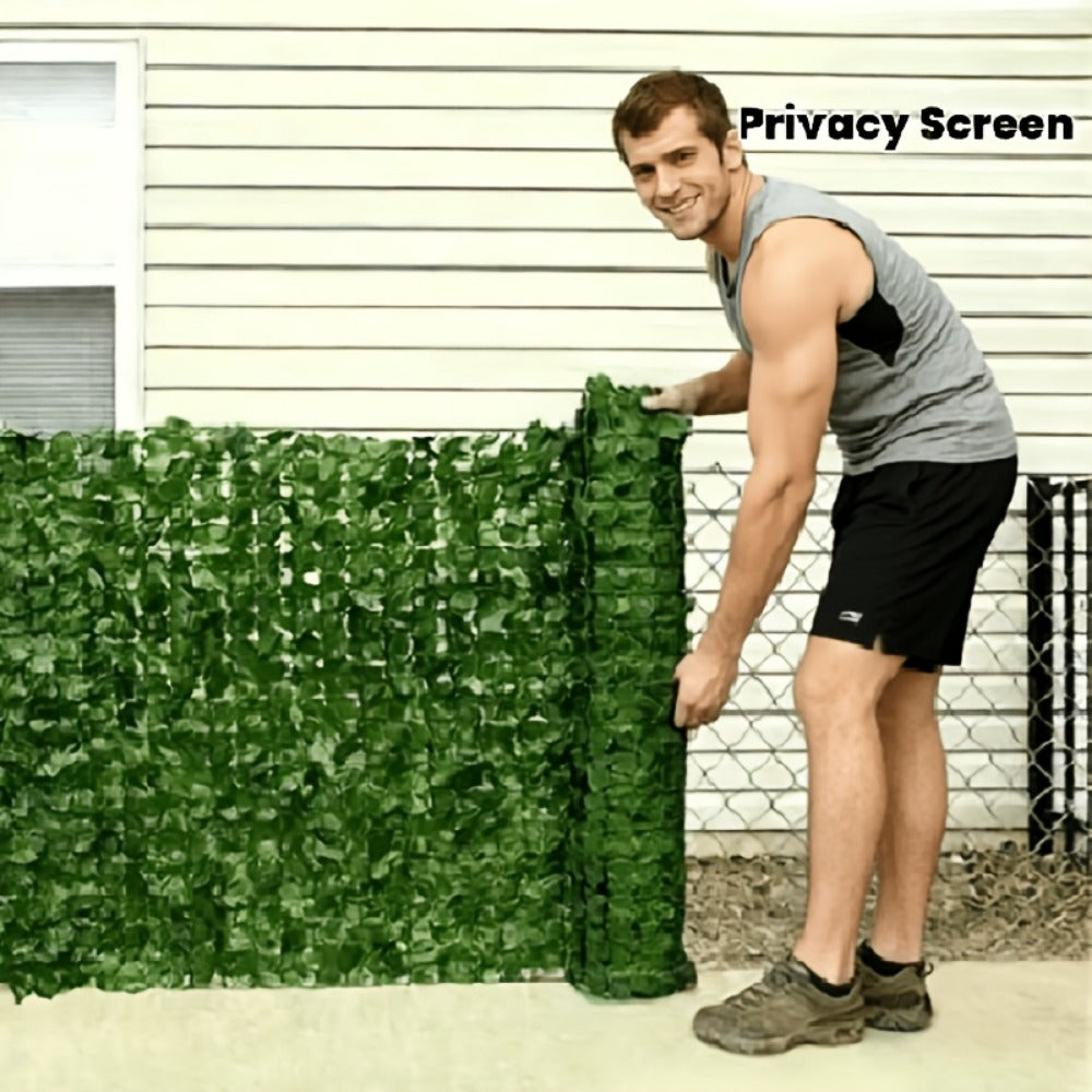 Artificial Greenery, Artificial Ivy Privacy Screen 10ft x 3.3ft Faux Greenery Fence Panel shown in the main product view