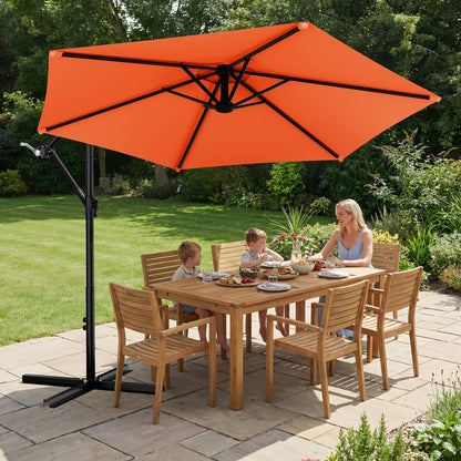 Cantilever Patio Umbrella shown in the Tangerine option