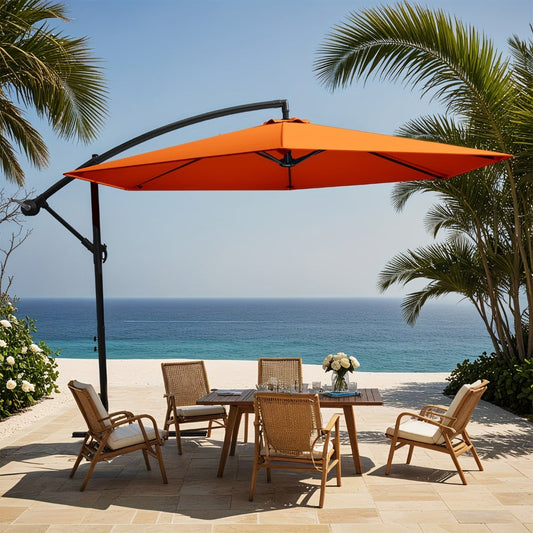 Patio Umbrella, 10ft Outdoor Patio Market Umbrella UPF50+ UV Protection 8 Fiberglass Ribs shown in the main product view