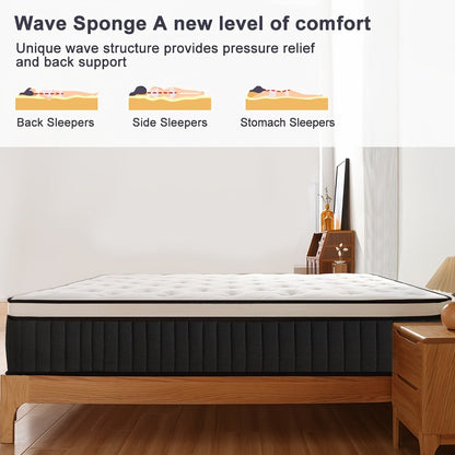 10-Inch Queen Mattress with Memory Foam, Medium-Firm Bed Mattress detail image - detail view 5