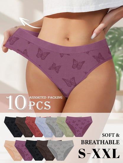 10-Pack Women's Bikini Briefs - Soft Seamless Everyday Comfort