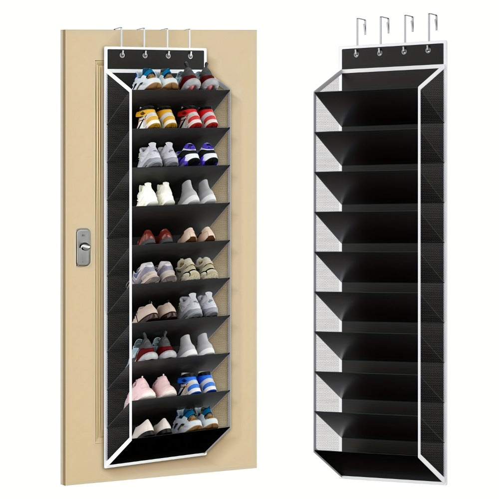10-Tier Metal Shoe Organizer with Tool-Free Assembly for Organized Everyday Storage detail image - detail view 13