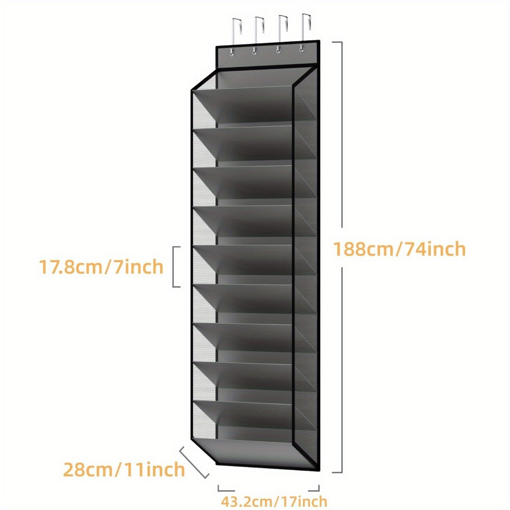10-Tier Metal Shoe Organizer with Tool-Free Assembly for Organized Everyday Storage detail image - detail view 3