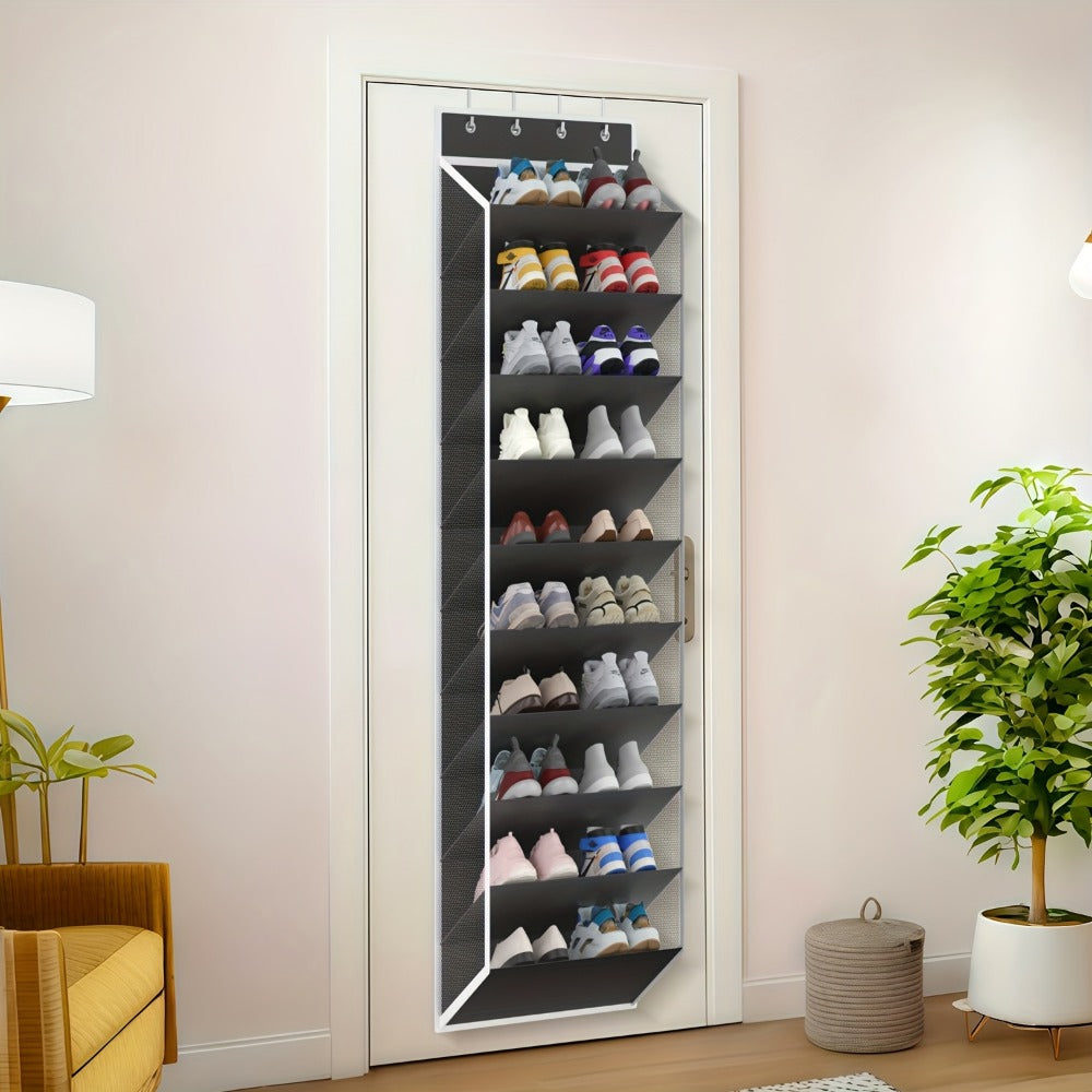 10-Tier Metal Shoe Organizer with Tool-Free Assembly for Organized Everyday Storage detail image - detail view 4