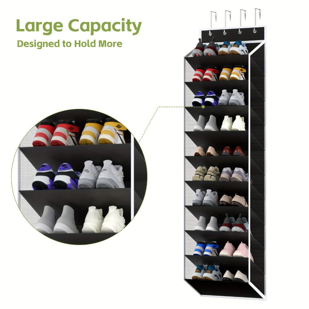 10-Tier Metal Shoe Organizer with Tool-Free Assembly for Organized Everyday Storage detail image - detail view 7
