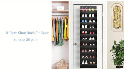 10-Tier Metal Shoe Organizer with Tool-Free Assembly for Organized Everyday Storage detail image - detail view 9