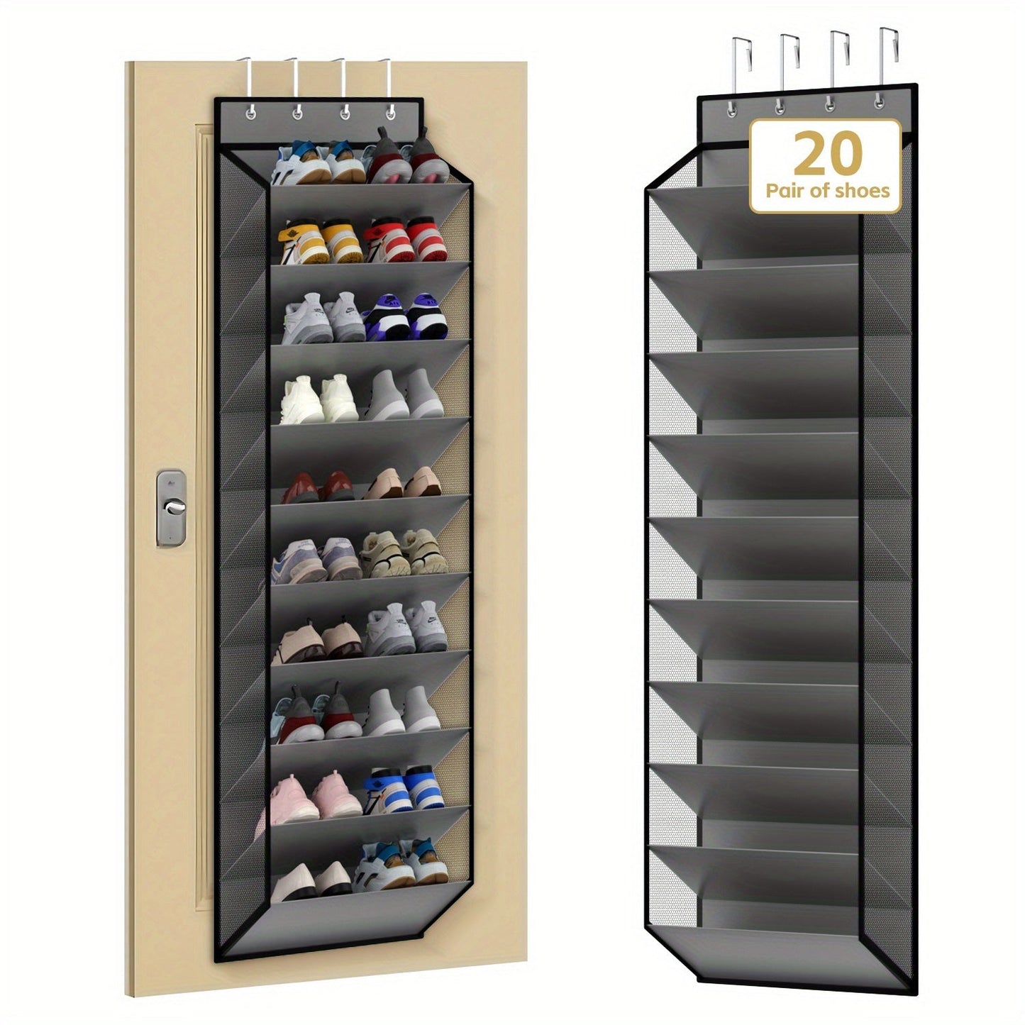 Shoe Organizer shown in the Grey option