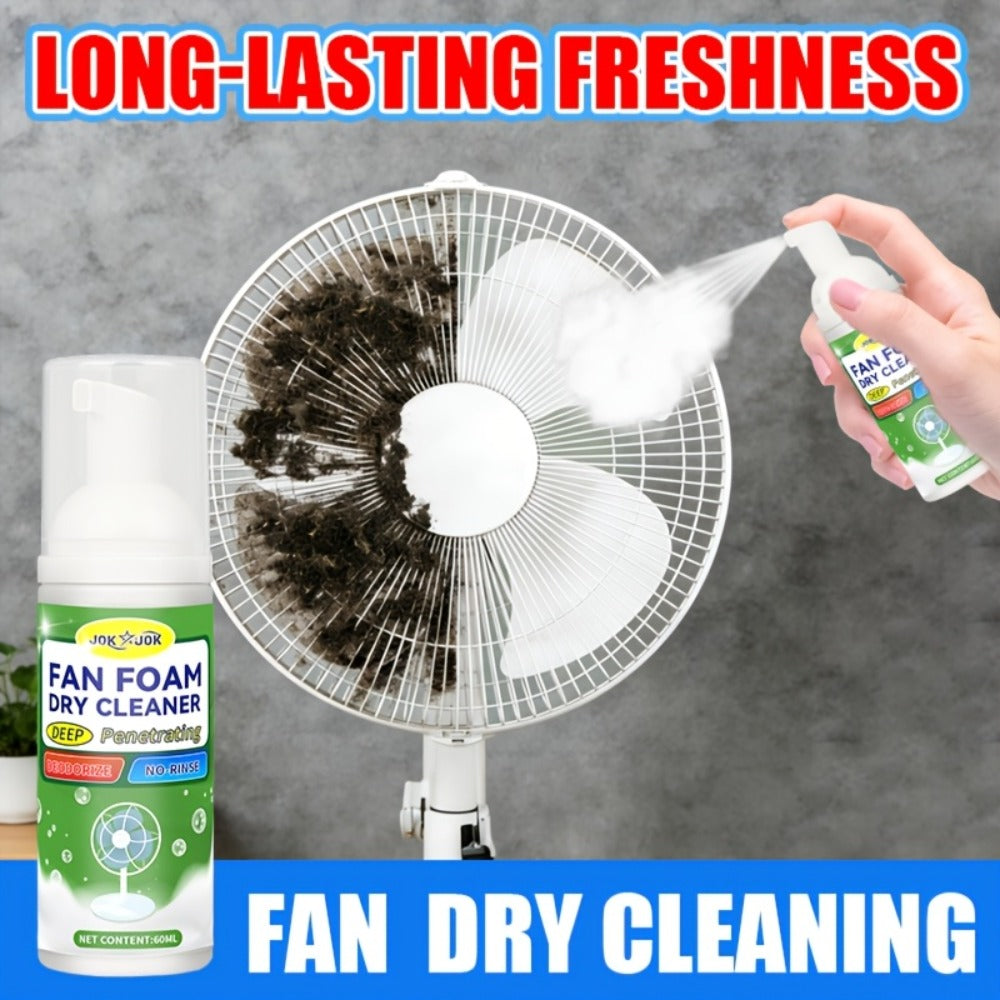 Fan Cleaner Spray Deep Cleaning Maintenance for Fan Blades Grilles Motor Internal Components Reduces Dust Adhesion for Desktop Ceiling Floor Fans Air Conditioner Equipment with Cleaning Towel 2.03oz