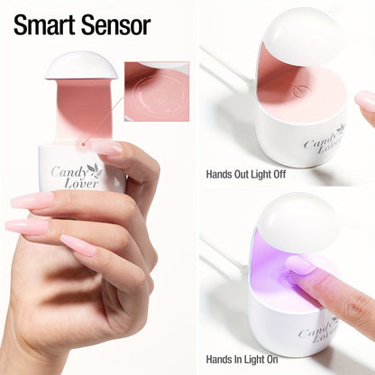 Mini UV LED Nail Lamp – Portable Compact Gel Nail Curing Light for Travel & Home | Fast Gel Polish Dryer for DIY Nail Art, Gel Extensions & Beginner Manicure, One-Button Easy Operation
