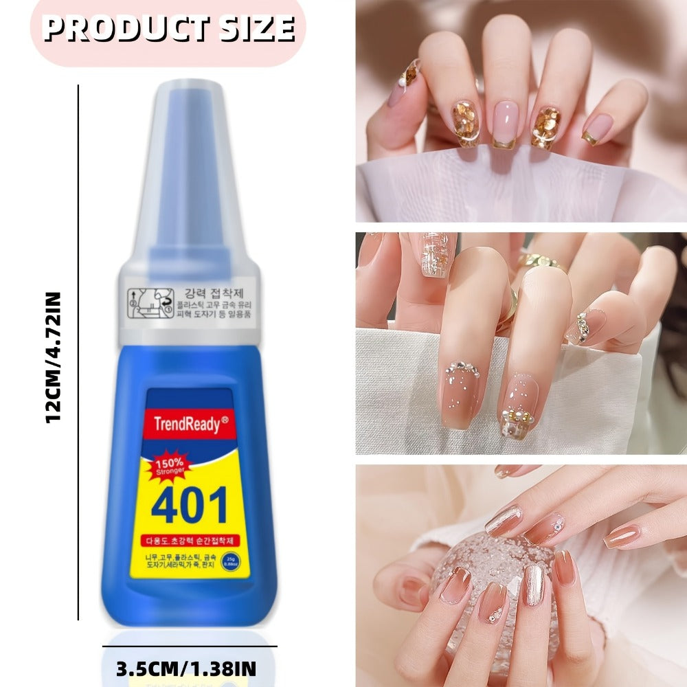 Waterproof Nail Adhesive Tabs with Nail Stickers 0.85oz Dropper Tip Bottle - Extra Strong Alcohol-Free Quick Release Long Wearing Salon Formula for Press On Nails & Nail Art Women 2 6 8 Pack Value Set