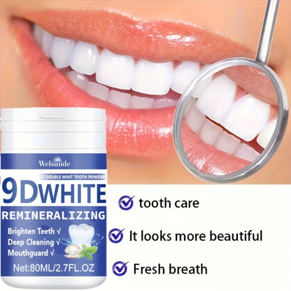 Hydroxyapatite Tooth Powder 3-Pack Remineralizing Whitening Deep Cleaning Mint Fresh Breath Enamel Repair Oral Care for Men Women 80ml Each Bottle
