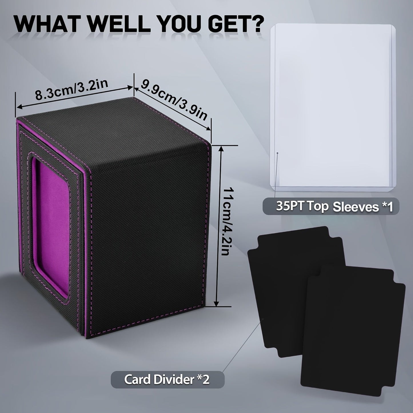 Deck Box Trading Card Storage 100 Double Sleeved Cards Commander Window Display – TCG MTG Pokemon EDH Sports Card Organizer 5 Colors