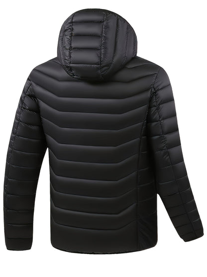 Unisex 21-Zone USB Heated Hooded Jacket - Multi-Zone Heating and Nylon Shell