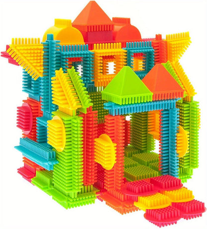 Hedgehog Building Blocks 150 Pieces – Soft Interlocking Bristle Blocks STEM Educational Toy for Toddlers & Preschool Kids, Creative Construction Playset, Birthday Gift for Boys & Girls Ages 3+