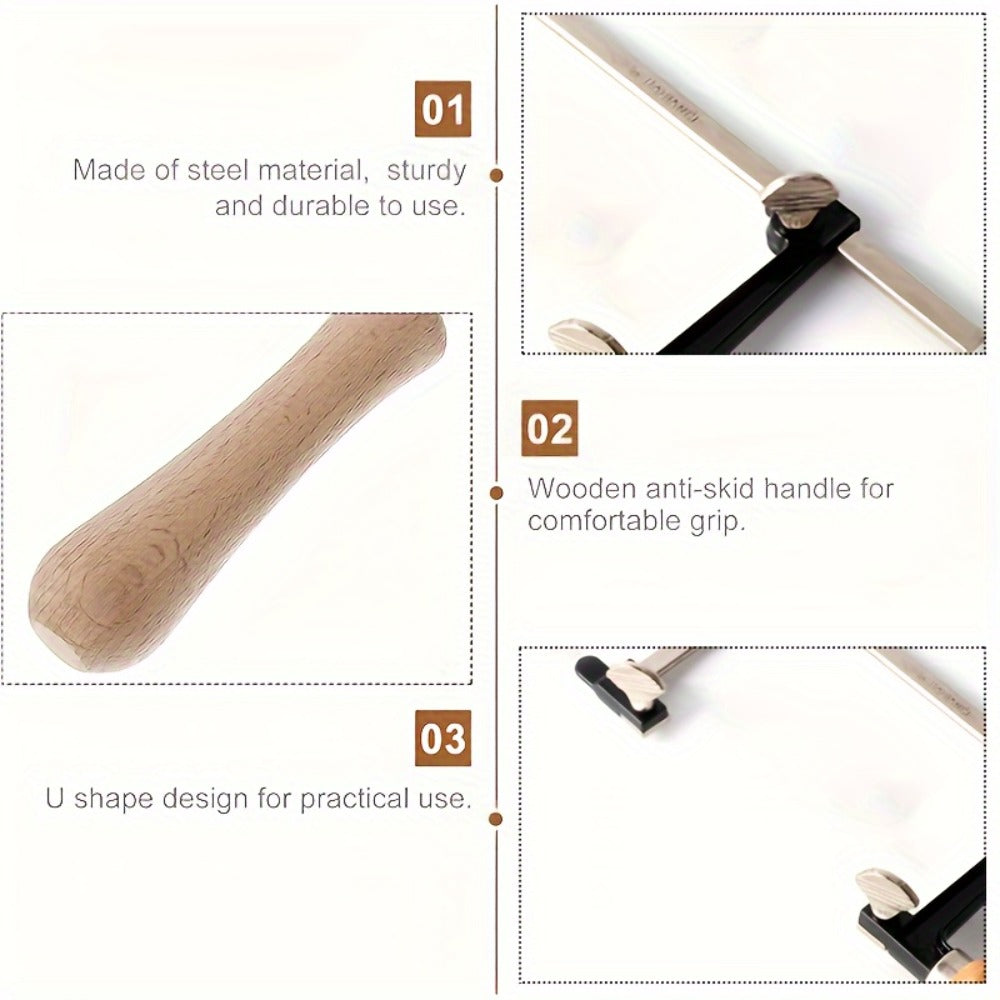 Hand Saw Kit with 12 Blades – Adjustable Jewelry Making Saw Frame, Multi-Function Manual Cutting Tool for Wood, Metal, Stone & Craft DIY Projects