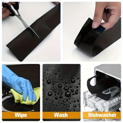 Gas Stove Burner Cover Mat Non-Stick Reusable Washable Stove Top Protector for LG 30-Inch Gas Stove – Oil-Resistant High-Temp Safe, Trimmable 5-Hole Design, Keeps Stove Clean & Scratch-Free