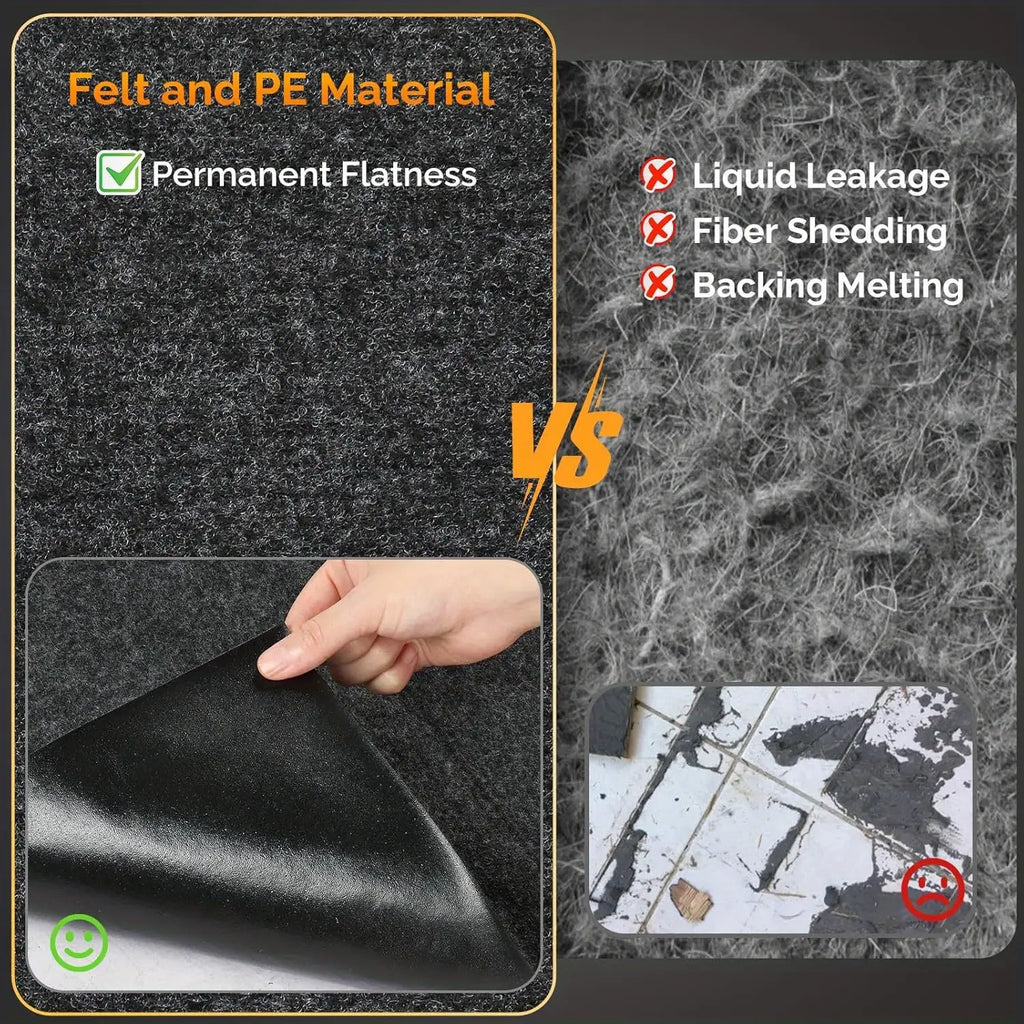 Oil-Absorbing Garage Floor Mat Set with Cleaning Brush, Durable PE Material | Can Be Cut to Size | Multi-Use Protective Mat for Suvs, Pickup Trucks, Motorcycles, Golf Carts & Repair Shops, about 2.55 Mm Thick