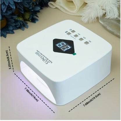 Rechargeable Wireless Nail Lamp 30 LED Beads 365+405nm UV Gel Curing Light 3 Timer Settings Infrared Sensor Portable Nail Dryer for All Gel Types Home Salon Use
