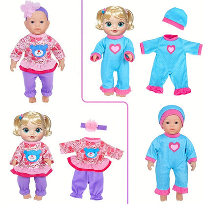 Baby Doll Clothes Set 10 Outfits for 10 12 14 Inch Newborn Dolls Unique Designs Easy On Off Doll Clothing Pack No Doll Included Birthday Christmas Gift for Kids Ages 3+