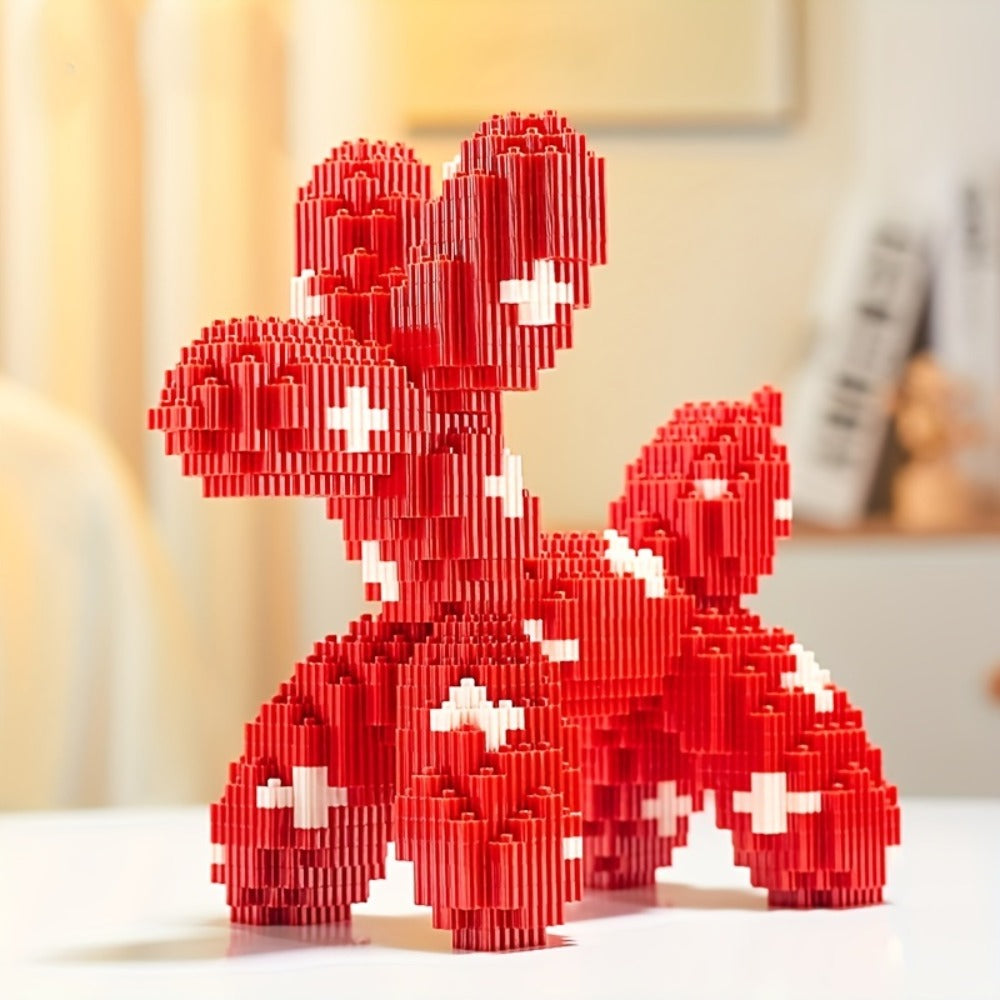 Balloon Dog Building Blocks Set – Colorful Interlocking Brick Sculpture Pop Art Home Decor Display Model for Adults Teens Art Lovers Birthday Christmas Gift 5 Colors