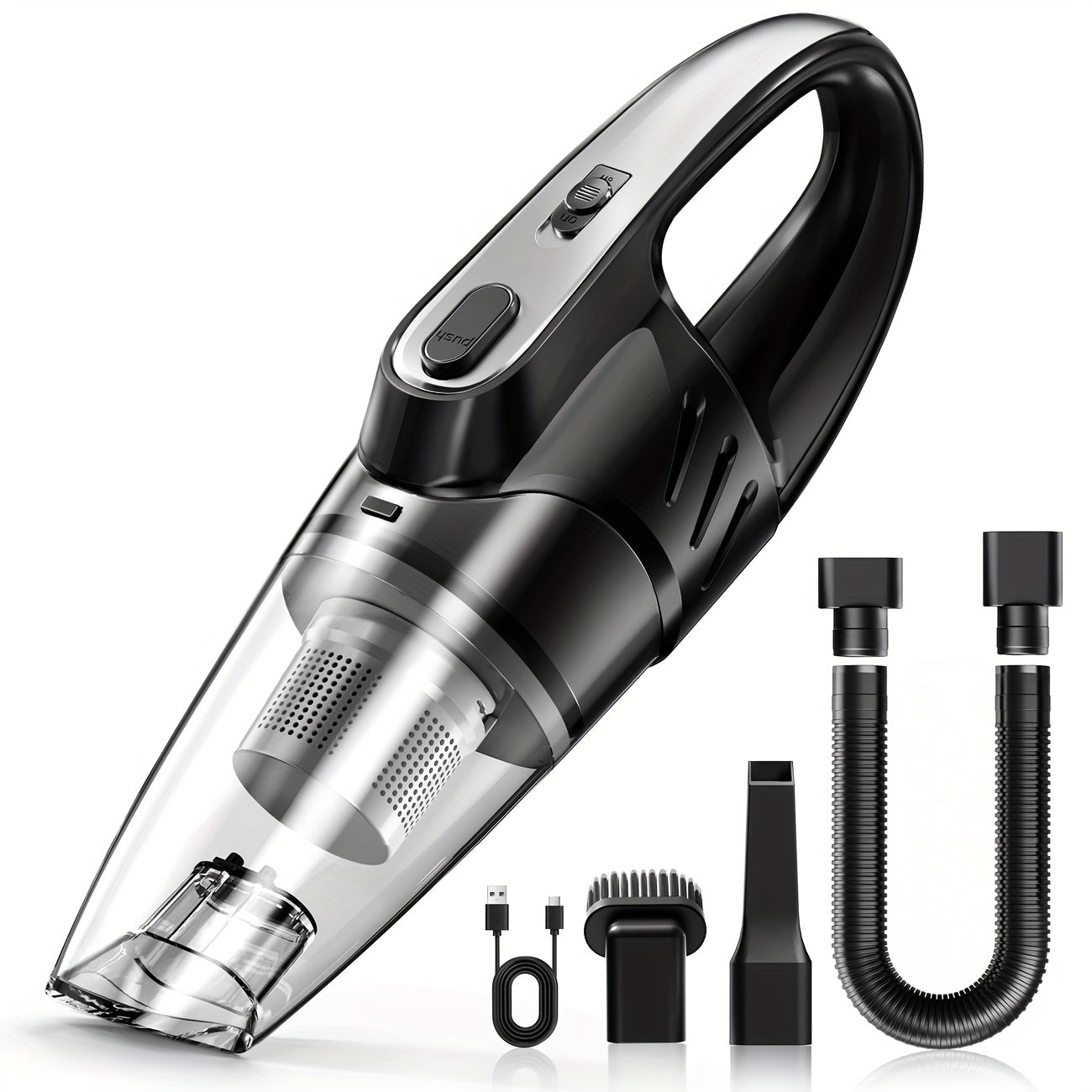 Car Vacuum Cleaner, 6000PA Super Strong Suction Handheld Vacuum, 2000mAh Large Capacity, Low Noise, Comes with Five Matching Accessories, for Car Interiors, Home, and Pet Cleaning, Pink Girly Car Accessories Gift for Women