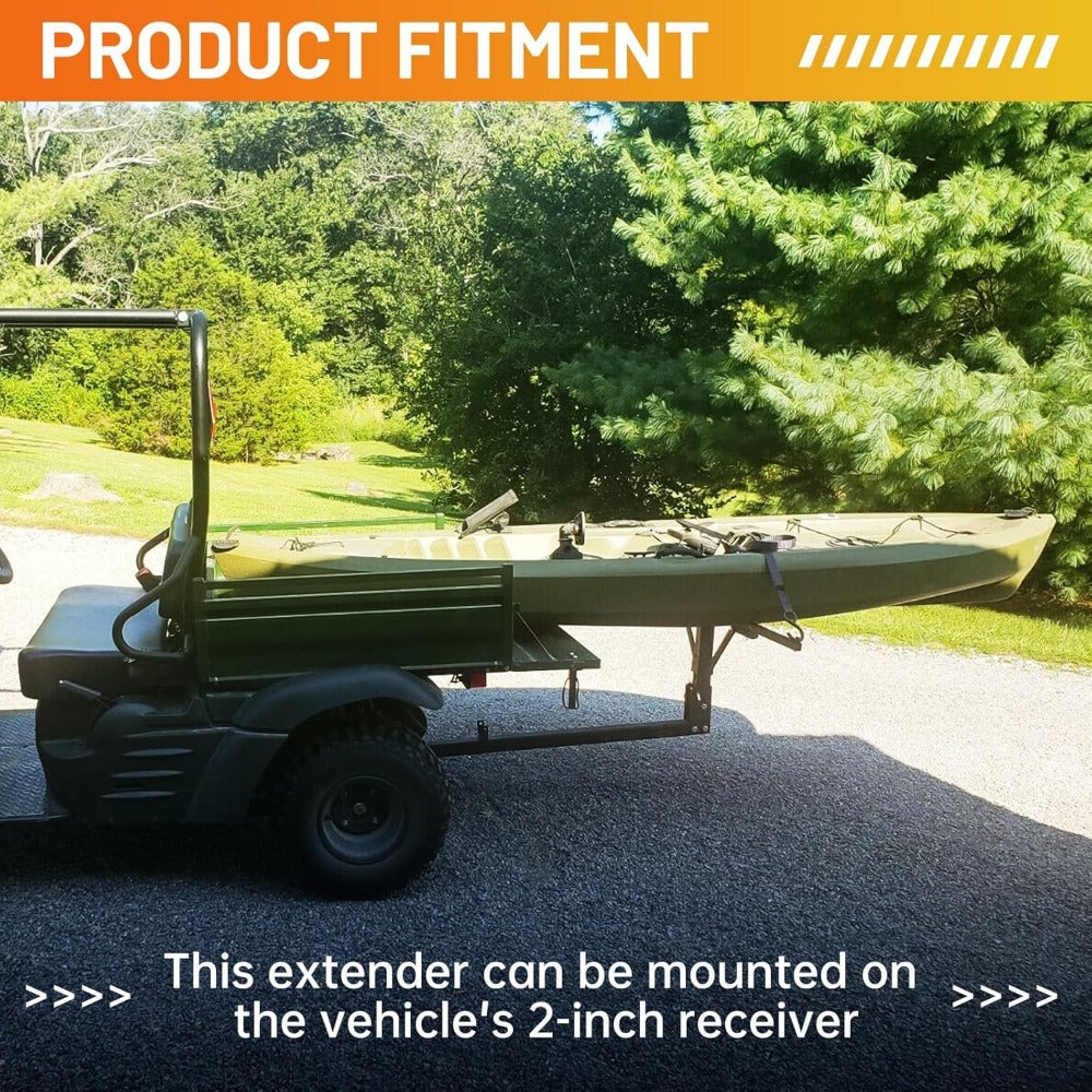 Truck Bed Hitch Extender 2 in 1 Design Foldable Extension Pickups Rack fits Canoe Boat Kayak ladder Lumber w/Flag Easy Installation with Hitch and Hardware (halloween & car accessories)