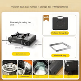 Black Cartridge Stove + Windproof Ring + Storage Box
