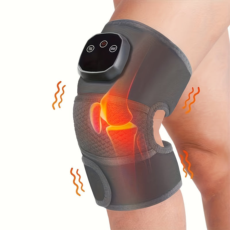 Heated Knee Massager with Vibration – Electric Knee Heating Pad & Support Wrap for Arthritis, Joint Pain & Muscle Relief, Warm Knee Brace Massager for Men Women Home Use & Recovery