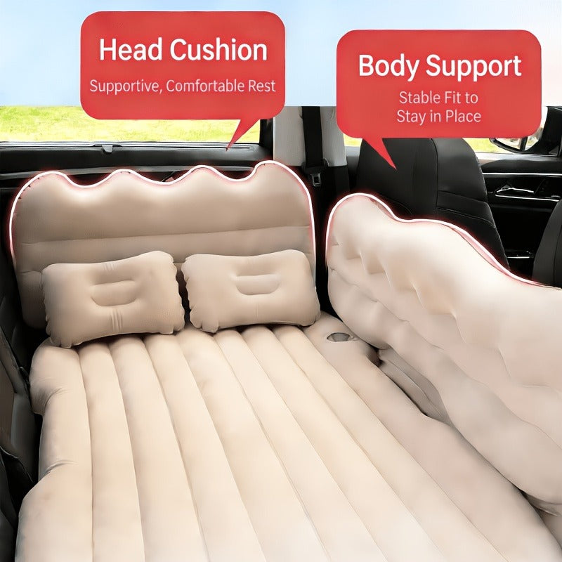 Car Inflatable Mattress SUV Back Seat Sleeping Pad Foldable Portable Travel Air Bed with Electric Pump Storage Bag Repair Kit for Camping Road Trip Outdoor Adventure Fits SUV Sedan MPV