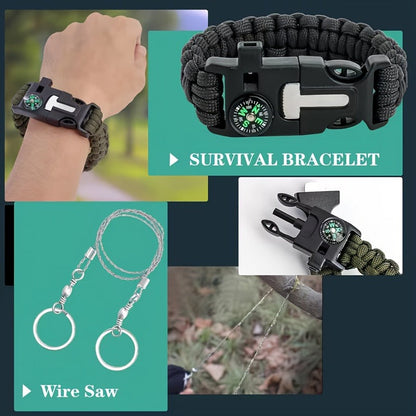 Survival Kit 160-in-1 Professional Emergency Gear with MOLLE Tactical Bag for Camping Hiking Hunting Outdoor Adventure Men
