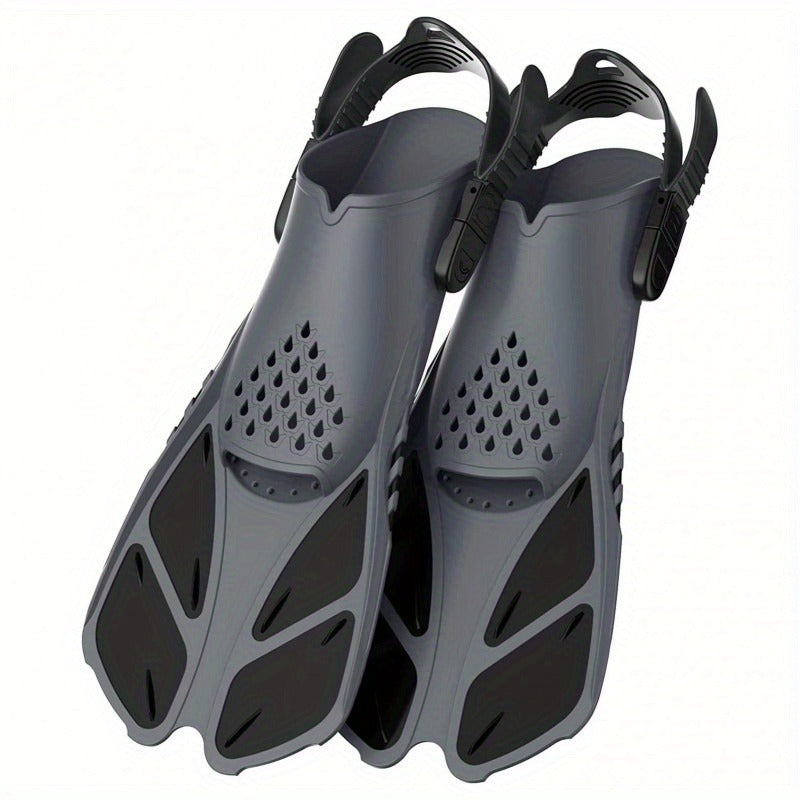 Adjustable Snorkel Diving Fins with Anti-Slip Lace-Up Design – Lightweight PP/TPR Open Heel Fins for Snorkeling Freediving Scuba Diving for Men Women Adults S/M & ML/XL