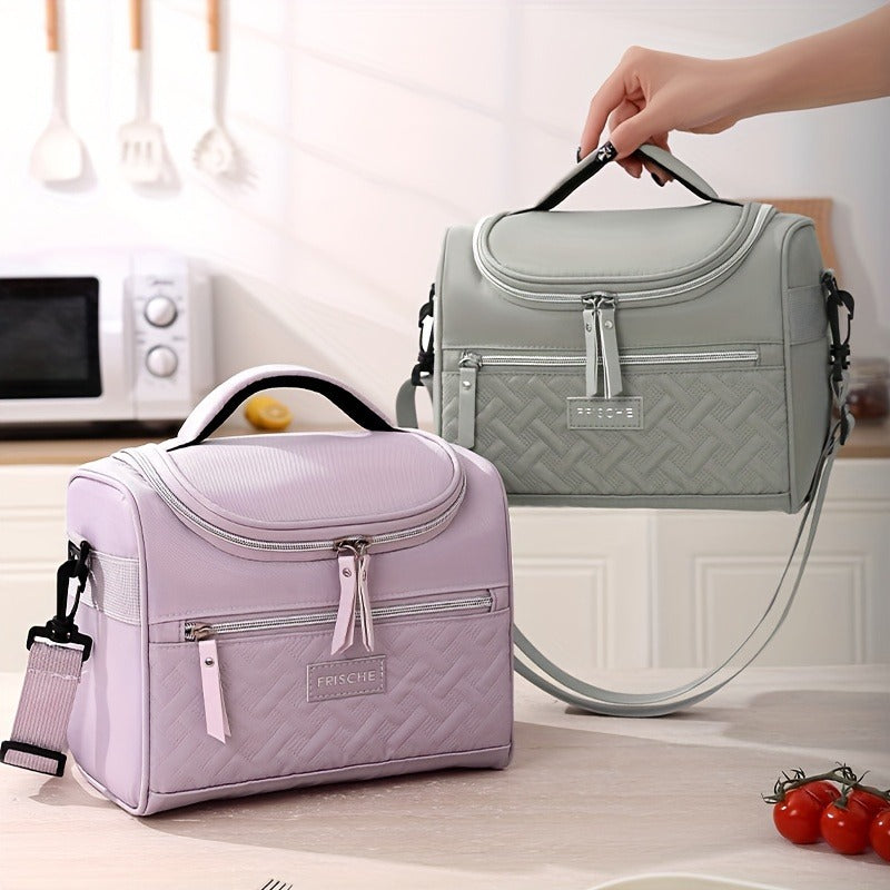 Insulated Lunch Bag Cooler Tote with Padded Shoulder Strap Leakproof Washable Polyester Meal Prep Bag for Work Picnic School Outdoor Activities Men Women