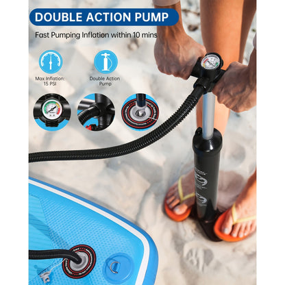 SUP Board 6 Inch Thick 120"x30" – Inflatable Stand Up Paddle Board 375lbs, 2+1 Fin Setup, Full Accessories Kit for Adults Youth Fishing Yoga Surfing Kayak
