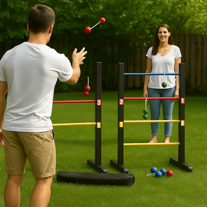 Outdoor Lawn Toss Game Set – Washer Toss & Ladder Toss for Backyard Party, Portable Yard Games for Adults Kids Family, Includes Carrying Case, Fun for Tailgate Camping Beach BBQ Gatherings