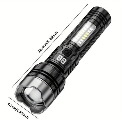 Rechargeable LED Flashlight 2000 Lumens – 2 Pack, 5 Modes, COB Side Light, 200M Beam Range, USB-C Charging, Durable ABS Torch for Camping Emergency Outdoor Use