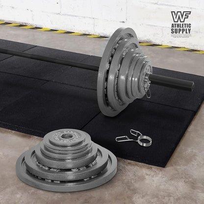 Cast Iron Weight Plates 2-Inch Standard Barbell Plates Solid Iron Gym Weights for Strength Training Weightlifting Bodybuilding Powerlifting Home Gym Multiple Sizes 2.5LB to 100LB