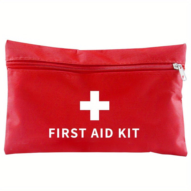 First Aid Bag 16-Pack – Empty Water-Resistant Nylon Pouch with Full-Open Zipper & Cross Symbol, Lightweight Portable Medical Bag for Home, Car, Office, Camping & Hiking (20x14cm / 7.9x5.5in)