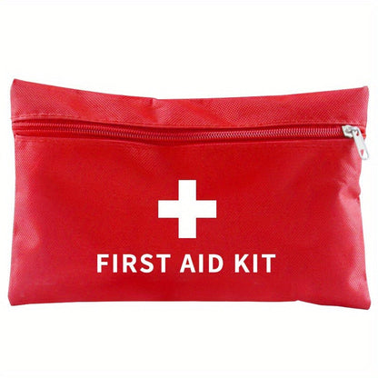 First Aid Bag 16-Pack – Empty Water-Resistant Nylon Pouch with Full-Open Zipper & Cross Symbol, Lightweight Portable Medical Bag for Home, Car, Office, Camping & Hiking (20x14cm / 7.9x5.5in)