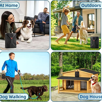 Ultrasonic Anti-Barking Device – Automatic Dog Bark Deterrent with 3 Frequency Modes & 50ft Range | Rechargeable 1500mAh, Hands-Free & Humane | Indoor & Outdoor Bark Control for All Dog Sizes | Dark Gray
