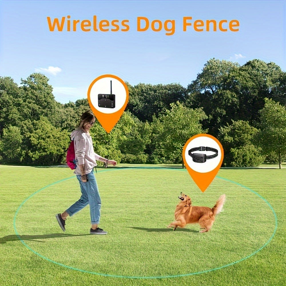Wireless Dog Fence System with Remote Training Collar - 2.4GHz 800ft Range, 9-Level Adjustable, Containment System for Small Medium Large Dogs, 1/2/3 Dogs